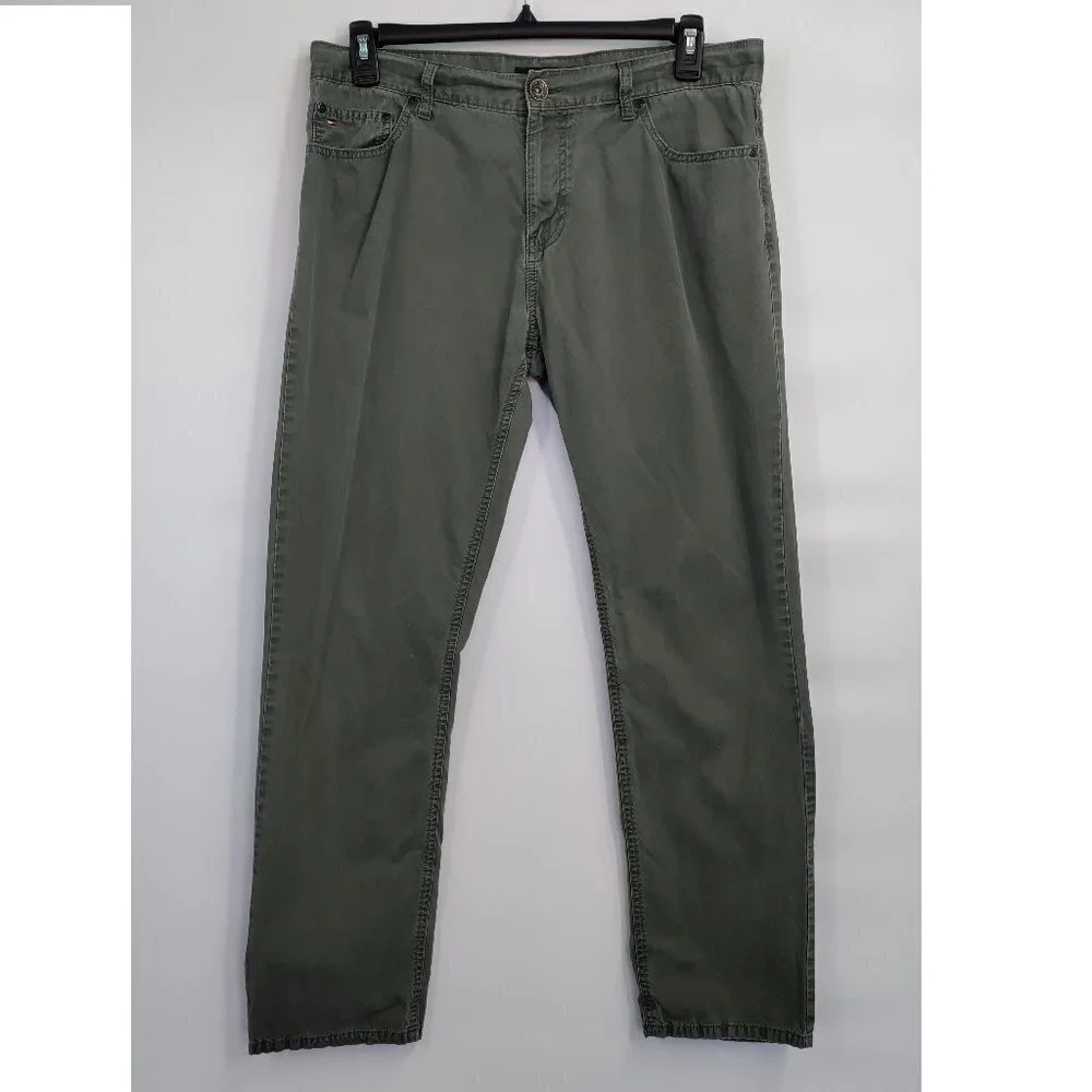 Tommy Hilfiger High-Rise Slim Straight Leg Denim Jeans 34x32 Men Green